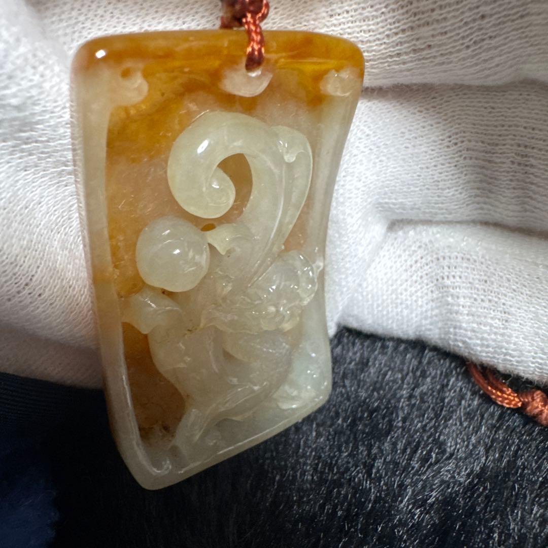 【極美品】天然本翡翠 龍 ペンダント ジョイテック 鑑別済 希少 2008年製