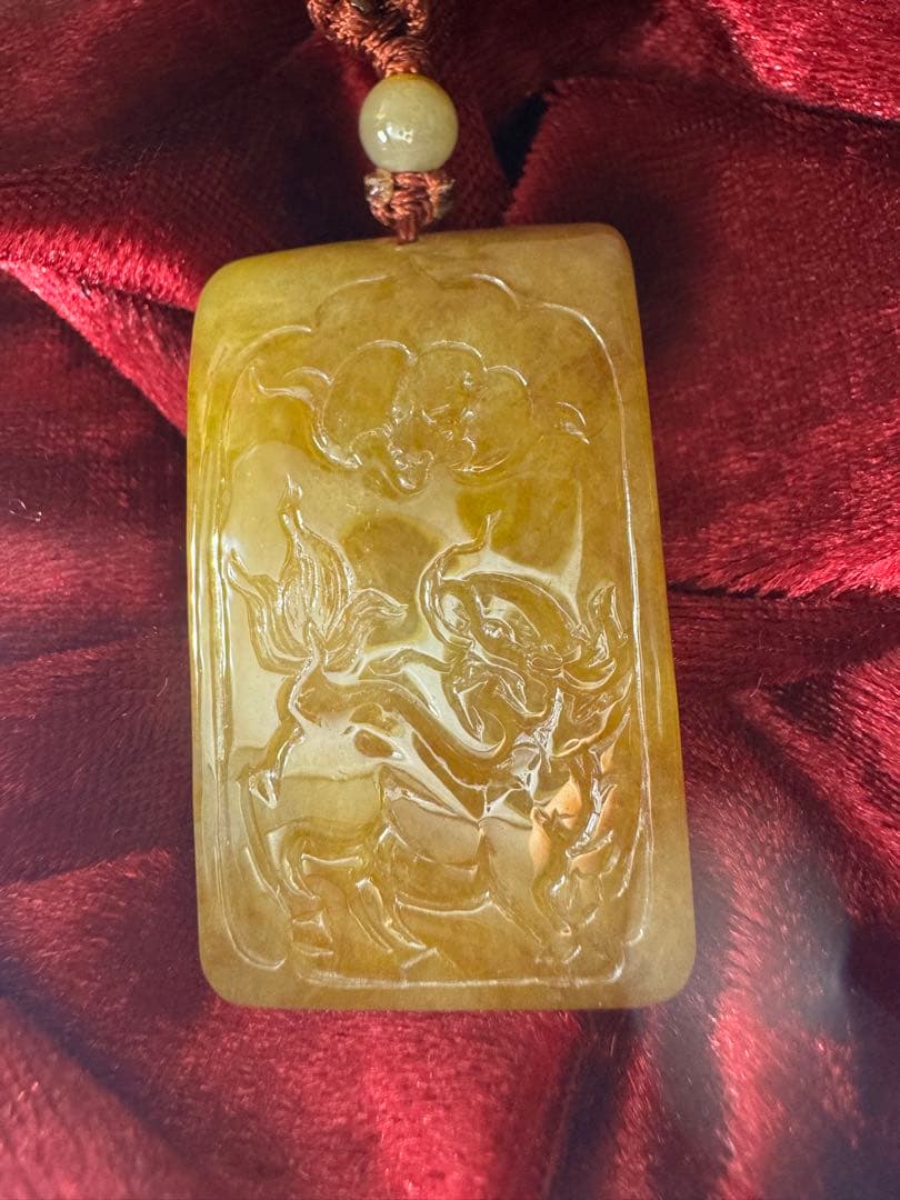 【極美品】天然本翡翠 龍 ペンダント ジョイテック 鑑別済 希少 2008年製