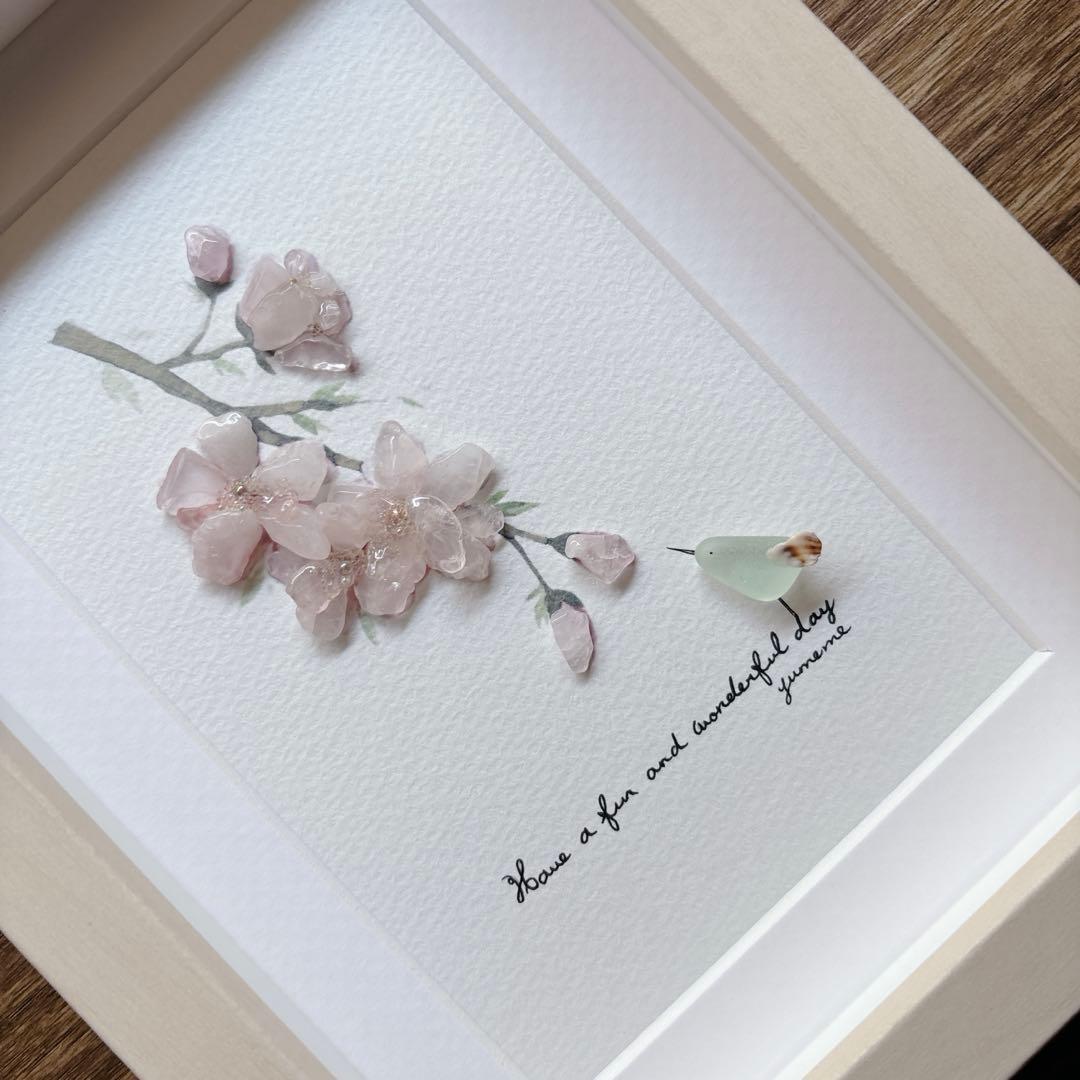 ⑤桜【pink*flower*happiness】春の訪れ シーグラスアート