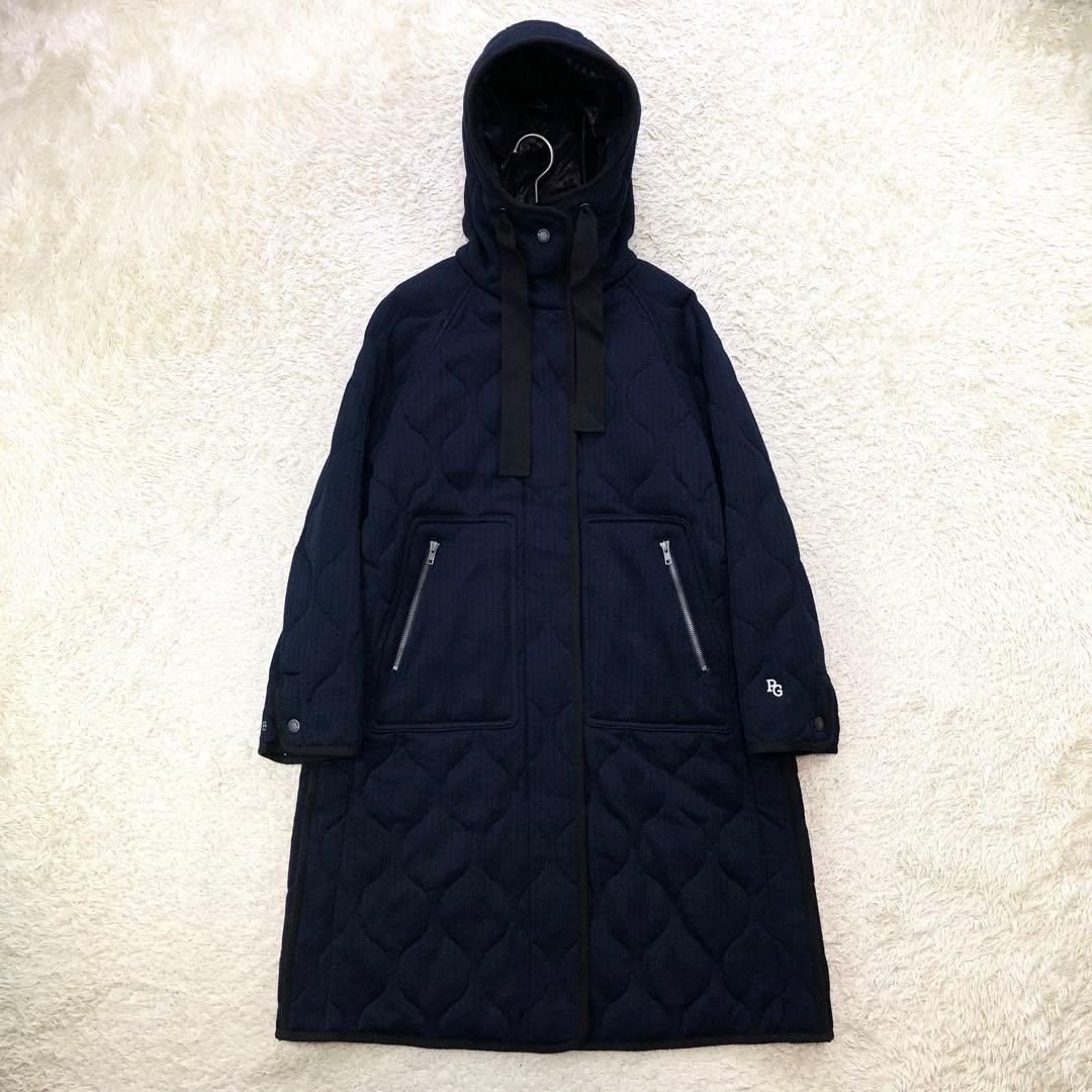 美品 パーリーゲイツ キルティングコート ひょうたんキルト ロング丈 0サイズ