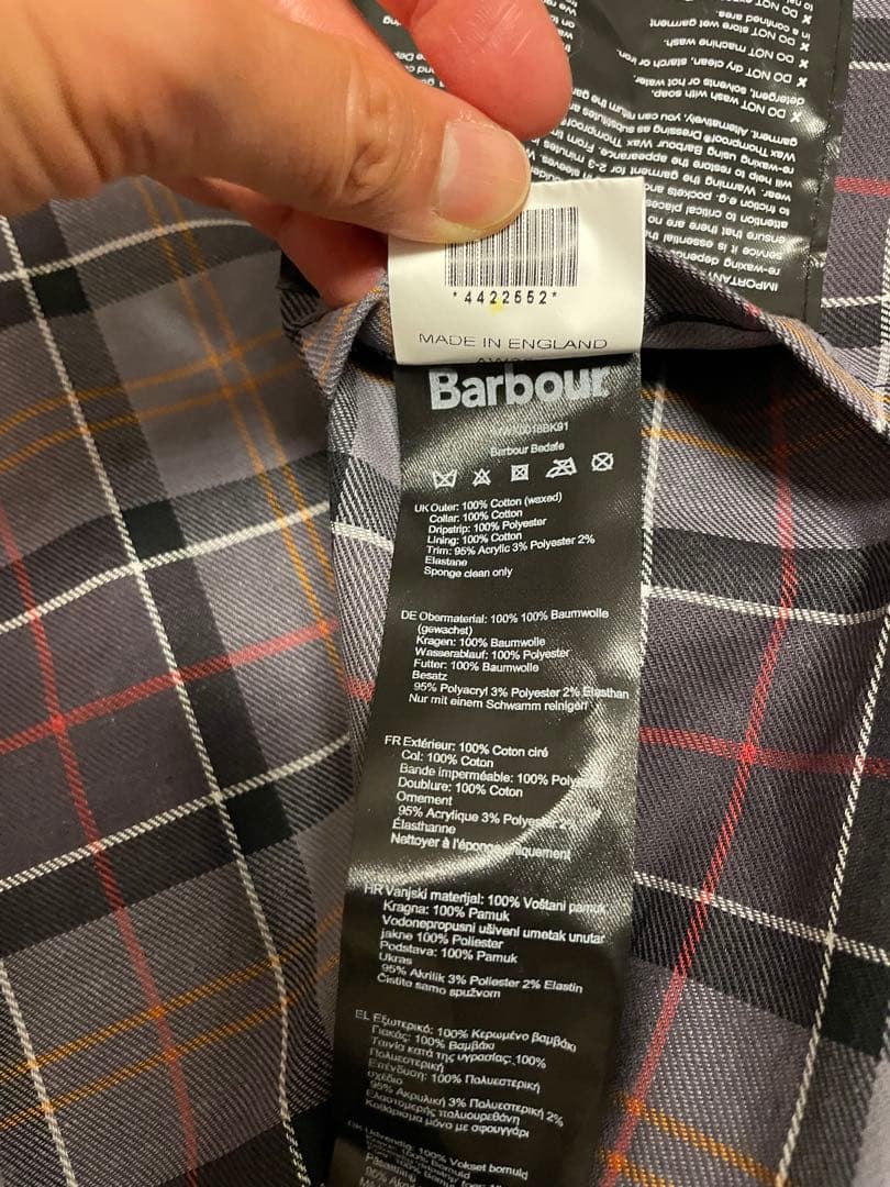 【新品未使用】Barbour バブアー ビデイル　WAX 42 ブラック 黒