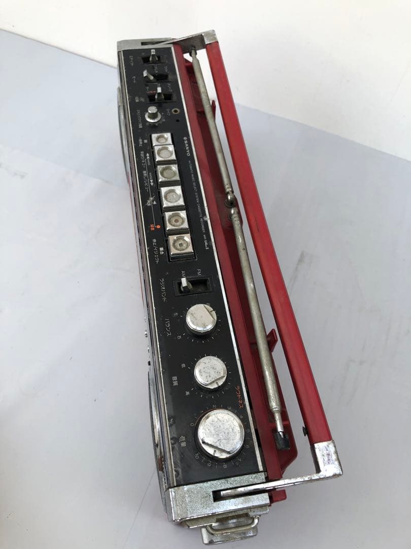 SANYO MR-U4MK2 赤　ラジカセ 昭和レトロ動作訳あり(D193)