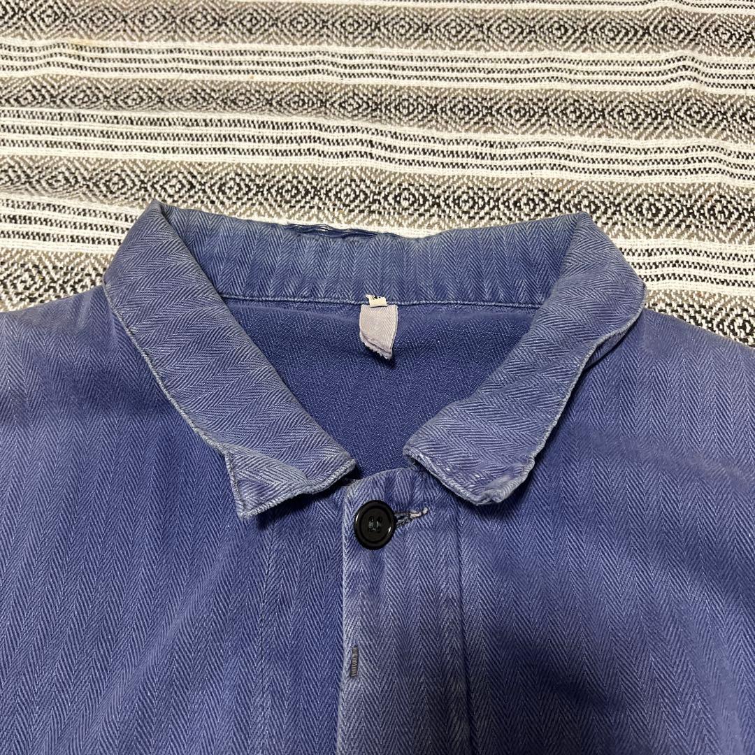 60s フレンチワークジャケット ヘリンボーン フェード ユーロ