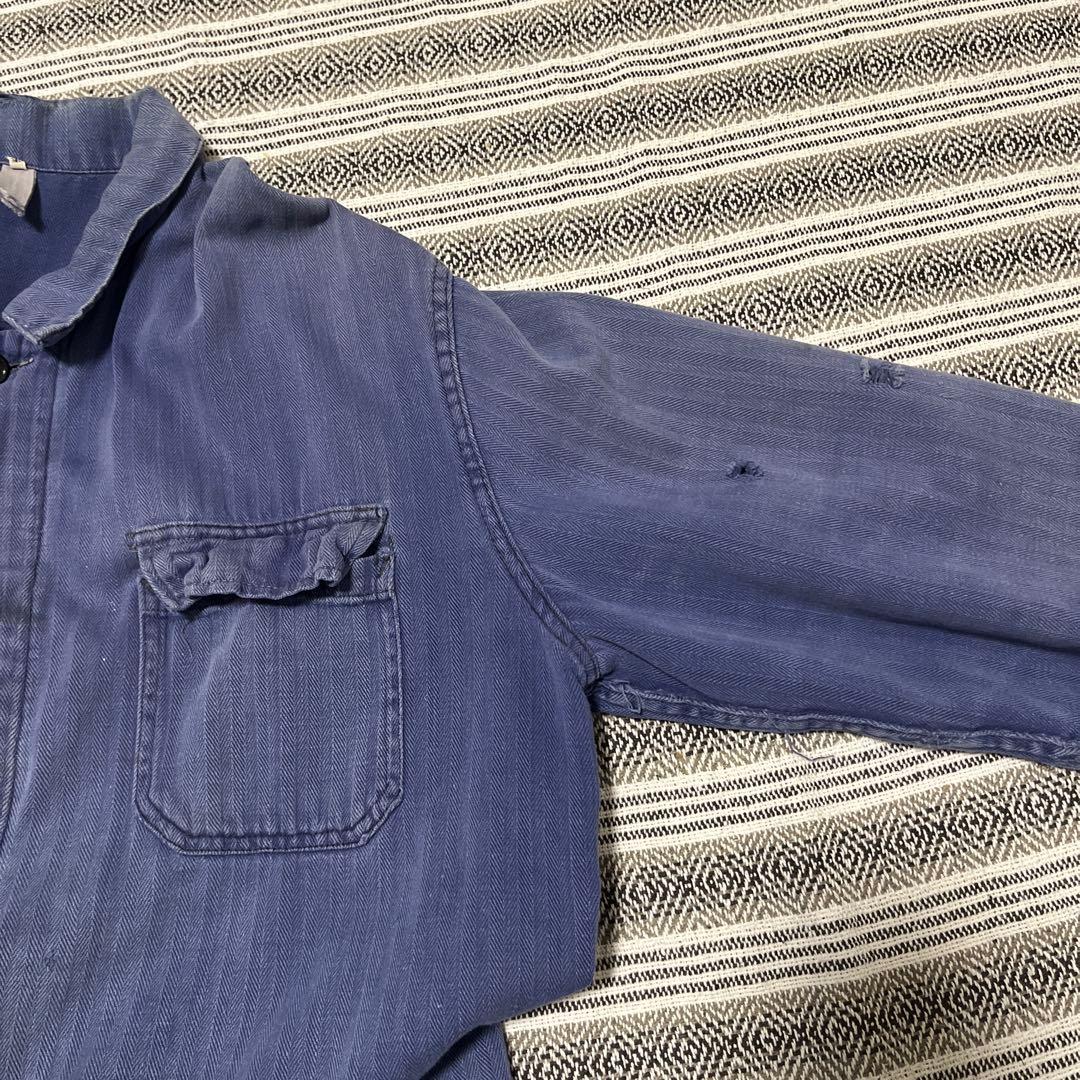 60s フレンチワークジャケット ヘリンボーン フェード ユーロ