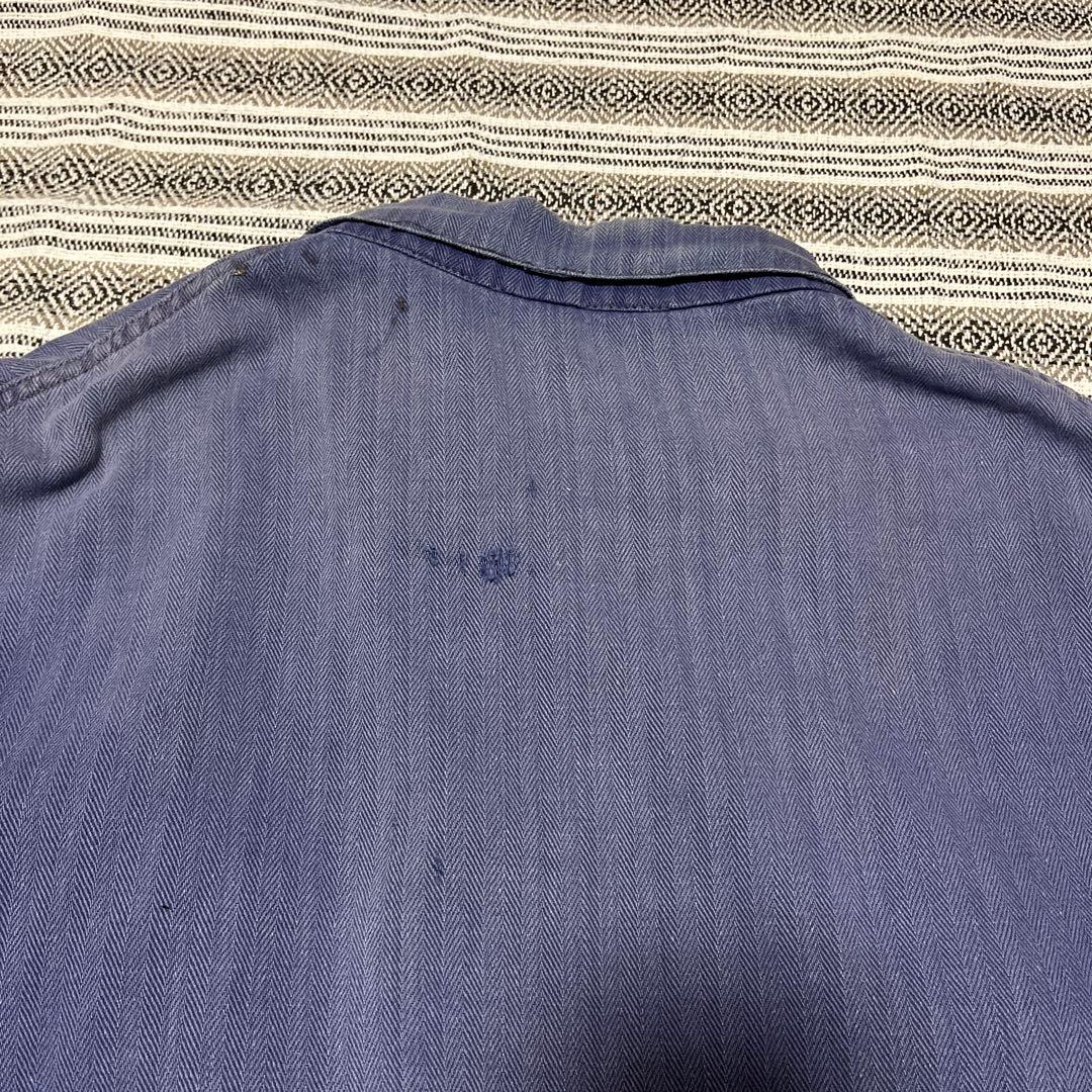 60s フレンチワークジャケット ヘリンボーン フェード ユーロ