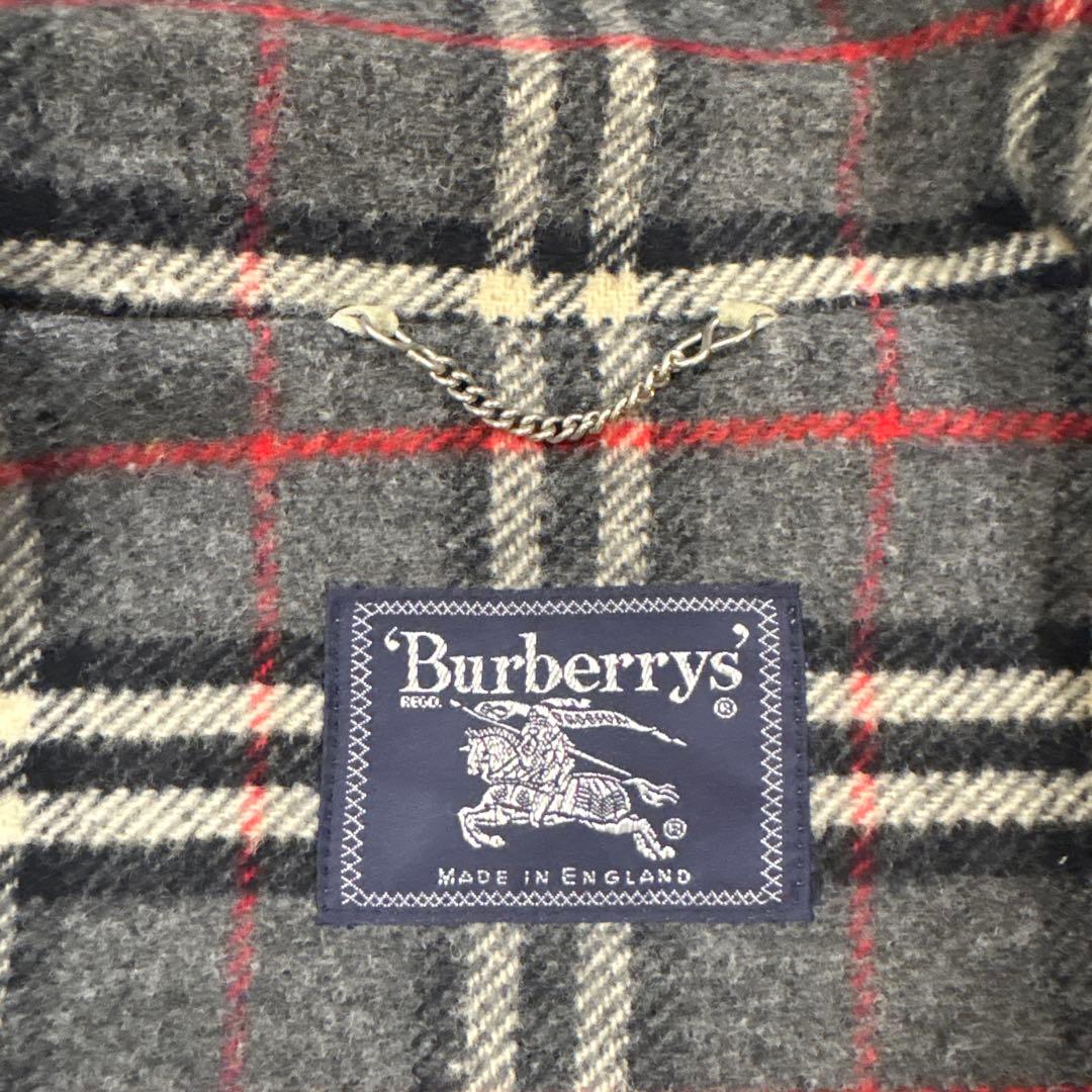 バーバリー ダッフルコート ノバチェック ウール100% グレー