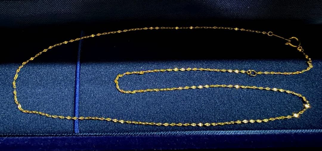 K10YG イエローゴールド ペタルチェーン ネックレス 40cm