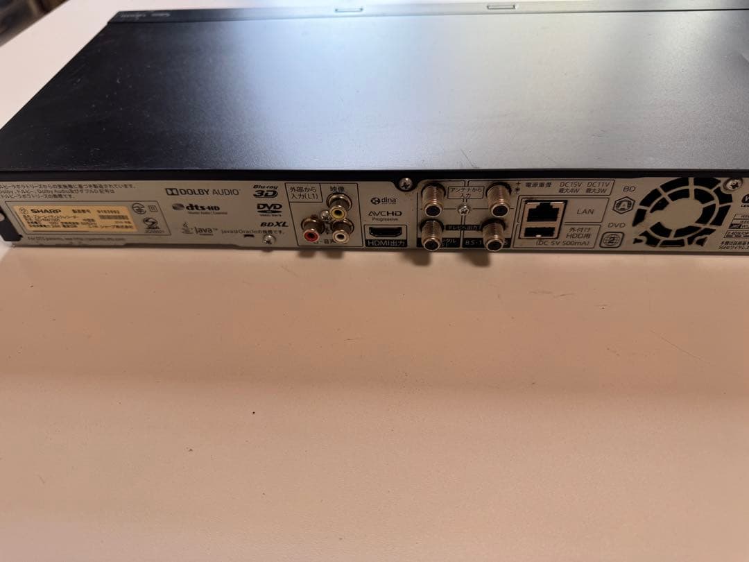 AQUOS ブルーレイレコーダー BD-NW1000 2016年製