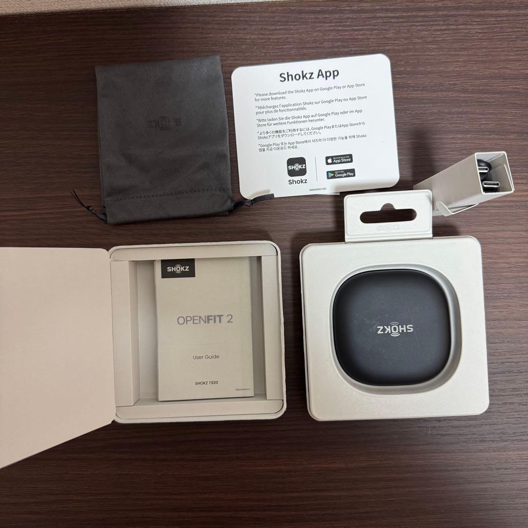 Shokz OpenFit 2 オープンイヤー ワイヤレスイヤホン ブラック