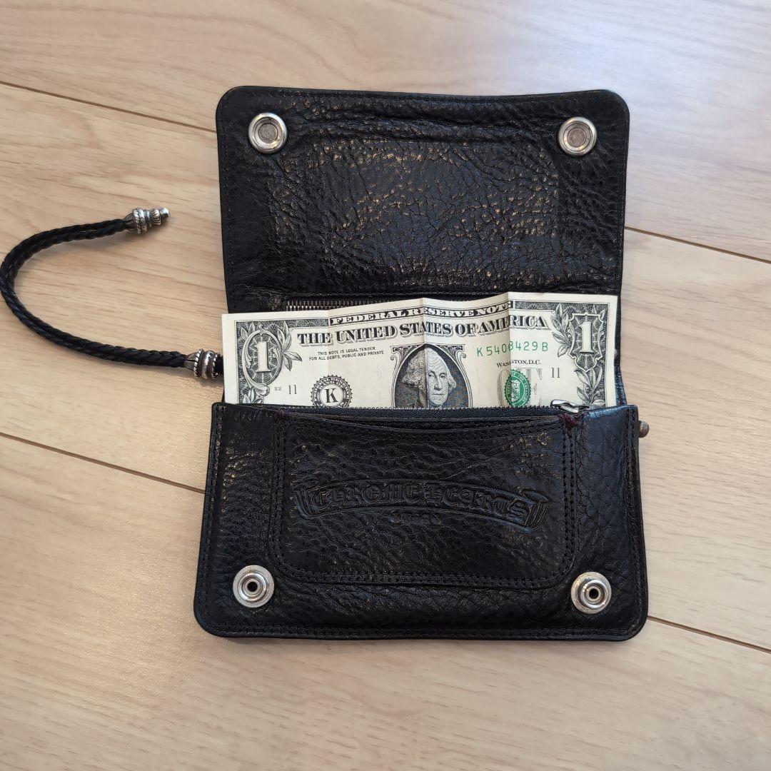 chromehearts2zipwalletアイアンクロスストラップ付き最終価格