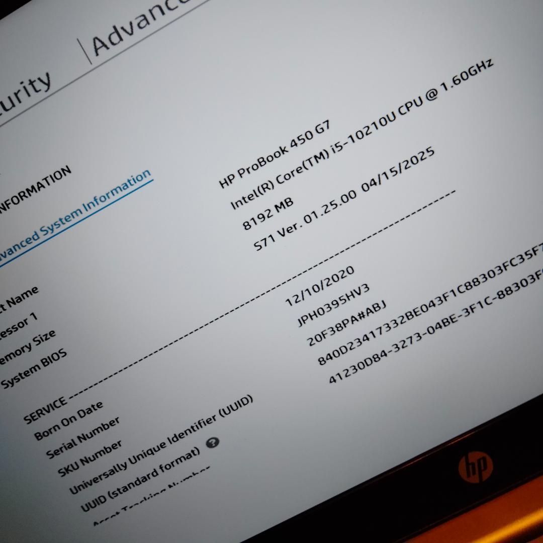 訳あり HP 450 G7 10世代 i5 10210U Probook