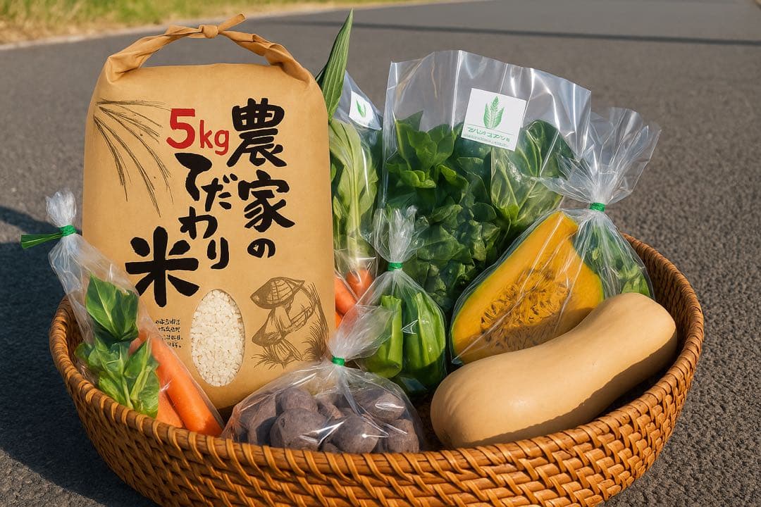 堀農園★野菜7品＆栽培期間中農薬不使用米5kgセット