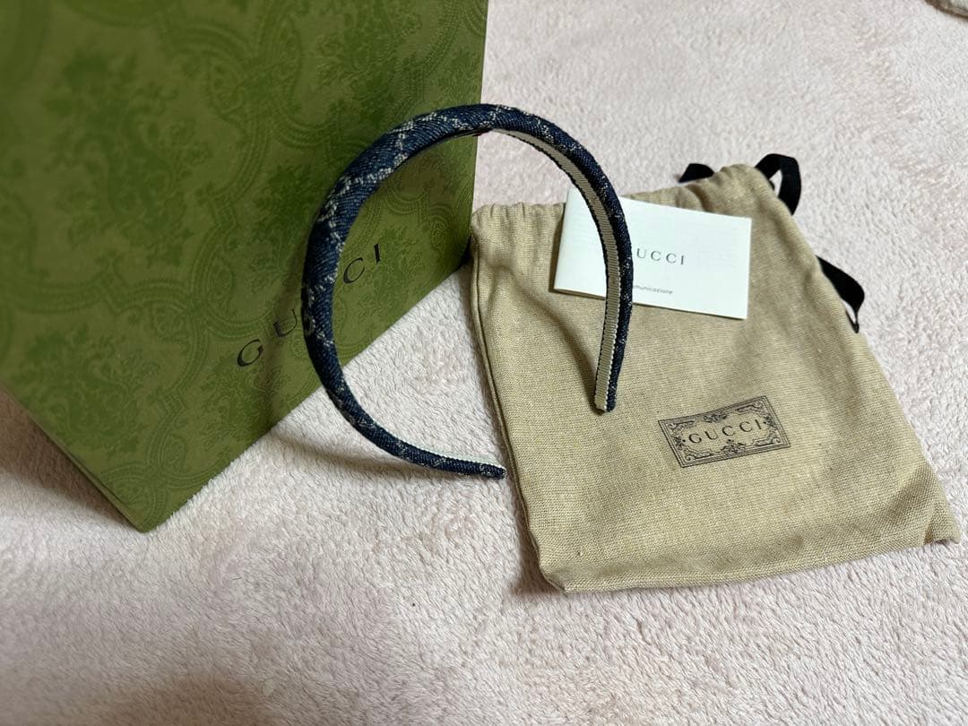 GUCCI カチューシャ　デニム ヘアバンド