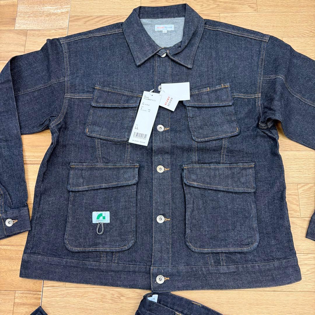 桑和　beams design デニム　上下セットアップ　サイズLL