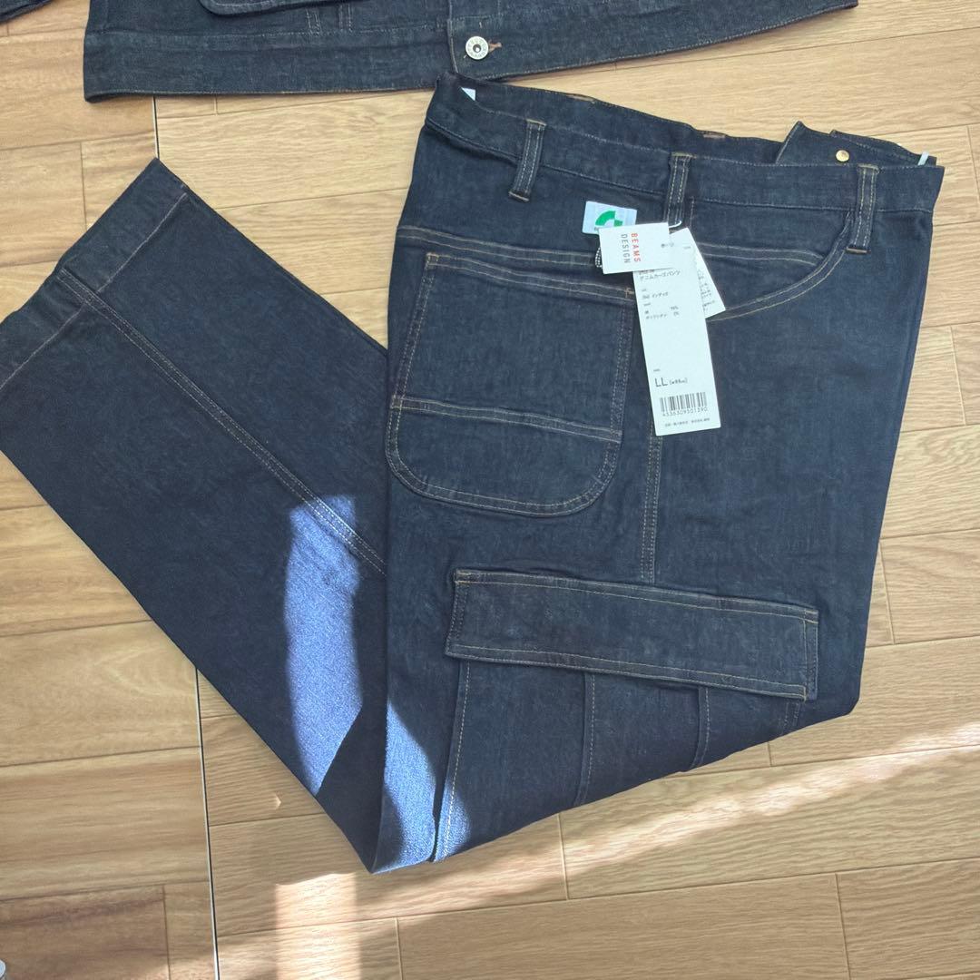 桑和　beams design デニム　上下セットアップ　サイズLL