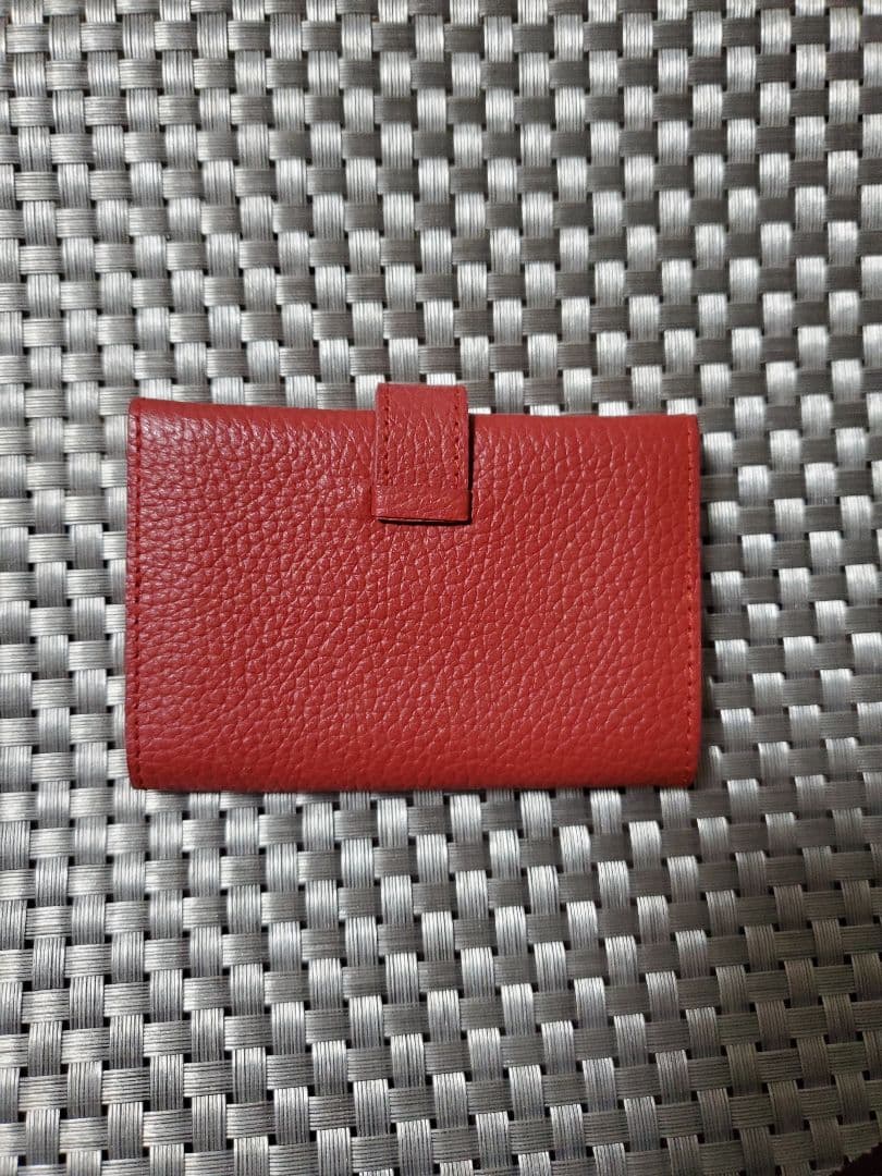 HERMES レザー名刺入れ レッド