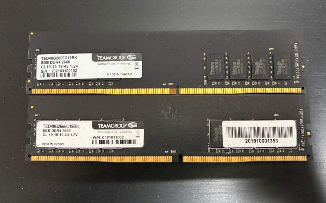 メモリ デスクトップ用 8GB DDR4 2666 2枚 合計16GB
