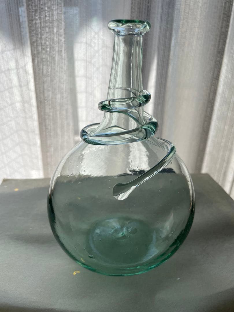 倉敷ガラス 首巻き花瓶 花びん 倉敷民芸館 外村吉之介