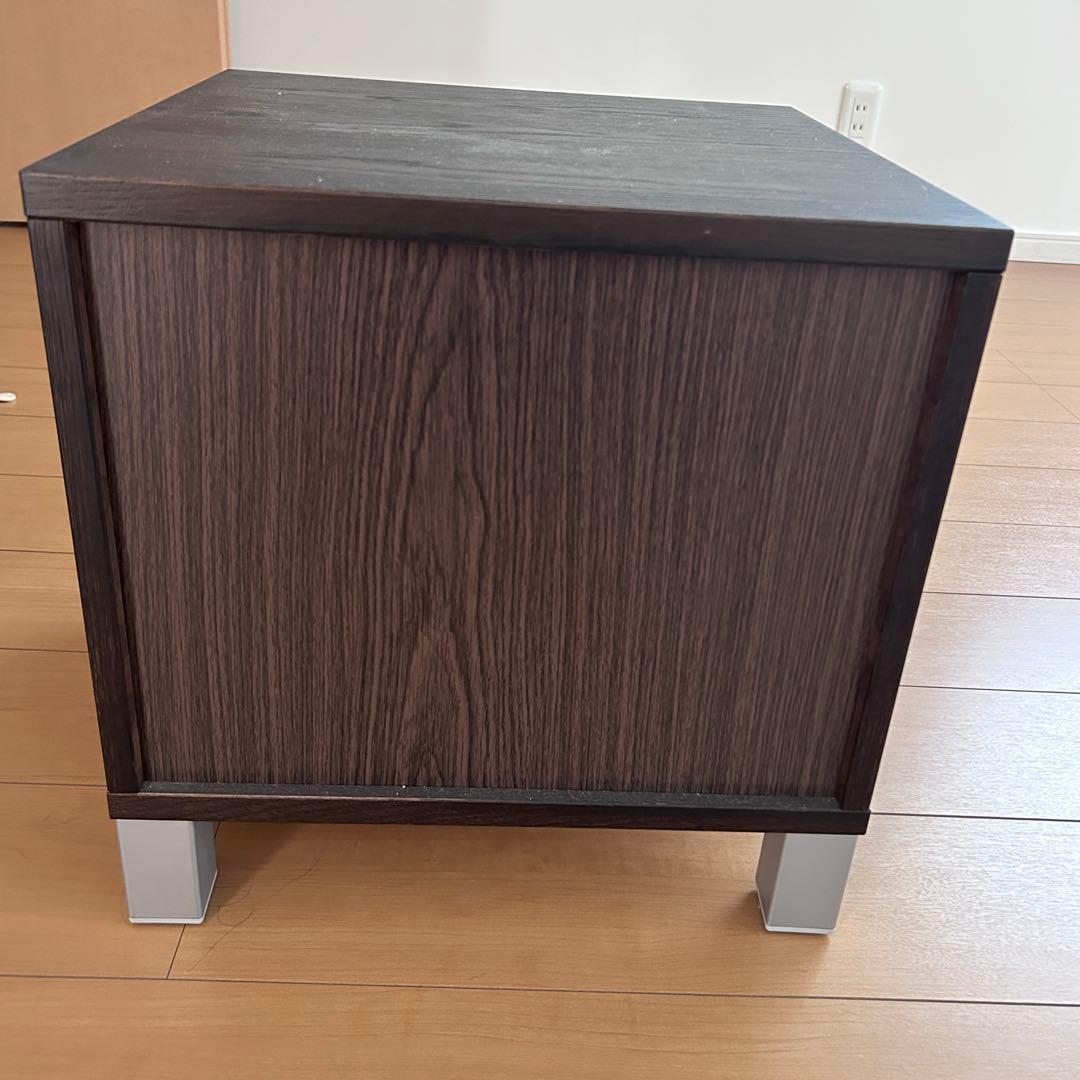 ACTUSダークブラウン サイドテーブル 2引き出し