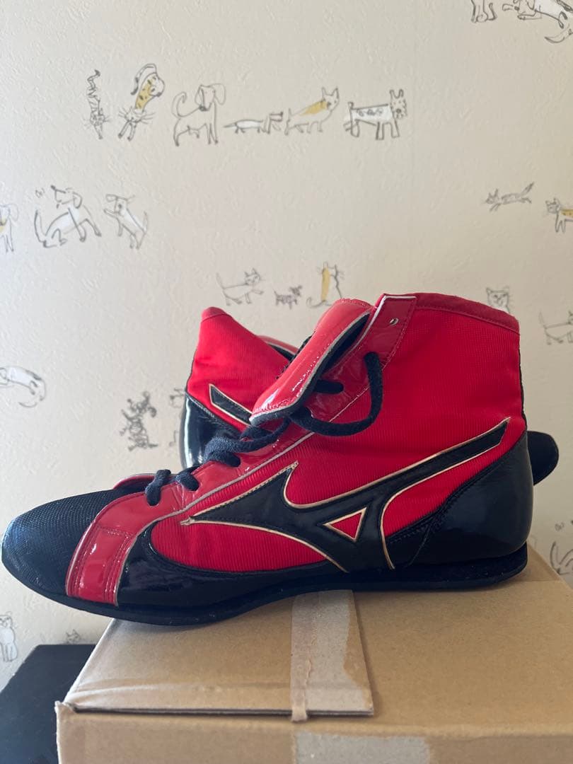 【Mizuno】ボクシングシューズ レッド ハイカット オーダーモデル 希少