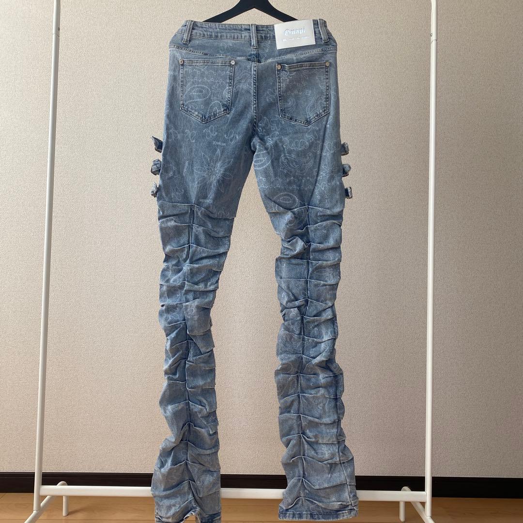 激レア新品30 GUAPI スキニー スーパースタックデニム パンツ ペイズリー