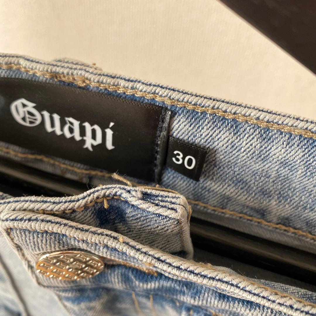 激レア新品30 GUAPI スキニー スーパースタックデニム パンツ ペイズリー