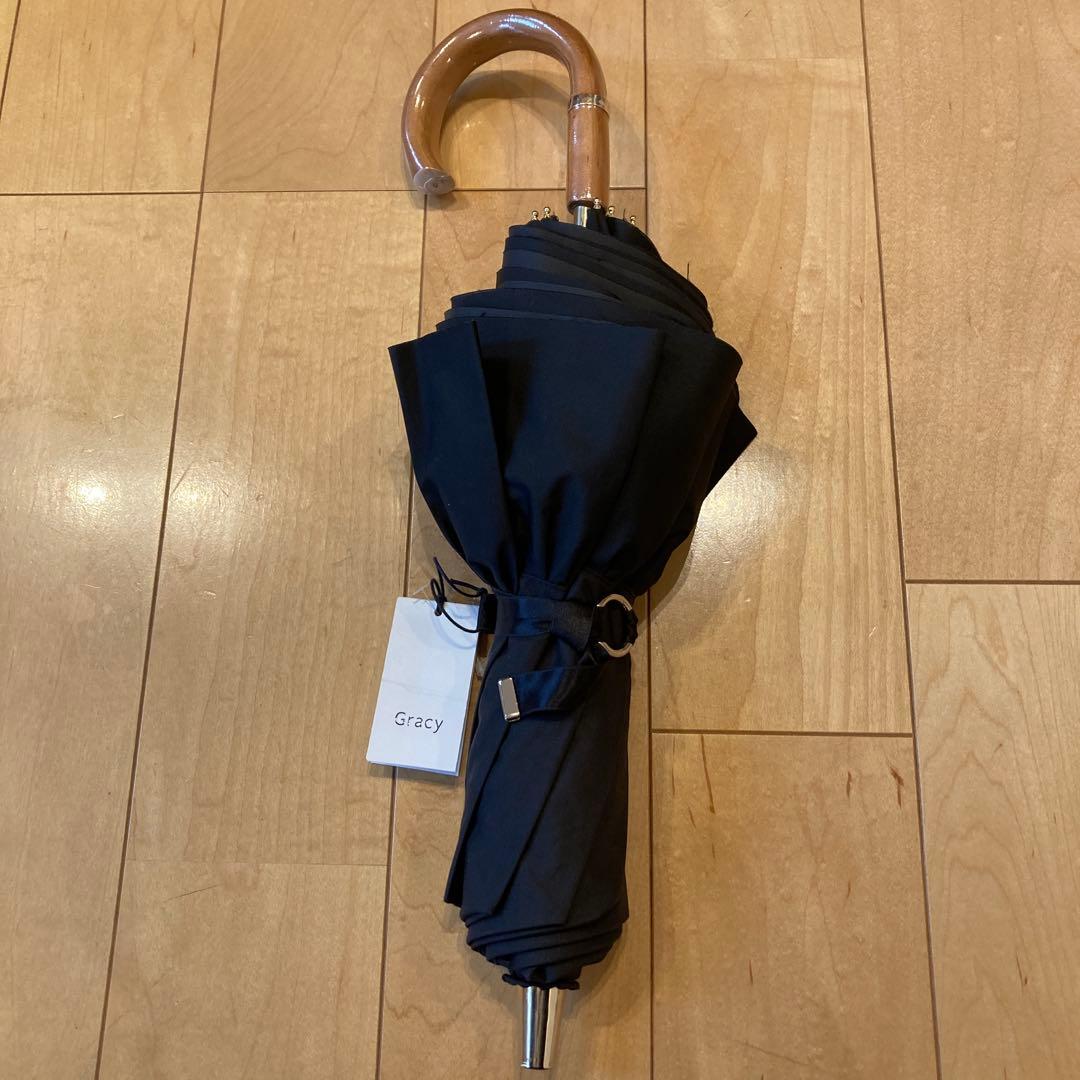 グレイシー　フリルたっぷり晴雨兼用日傘　ブラック