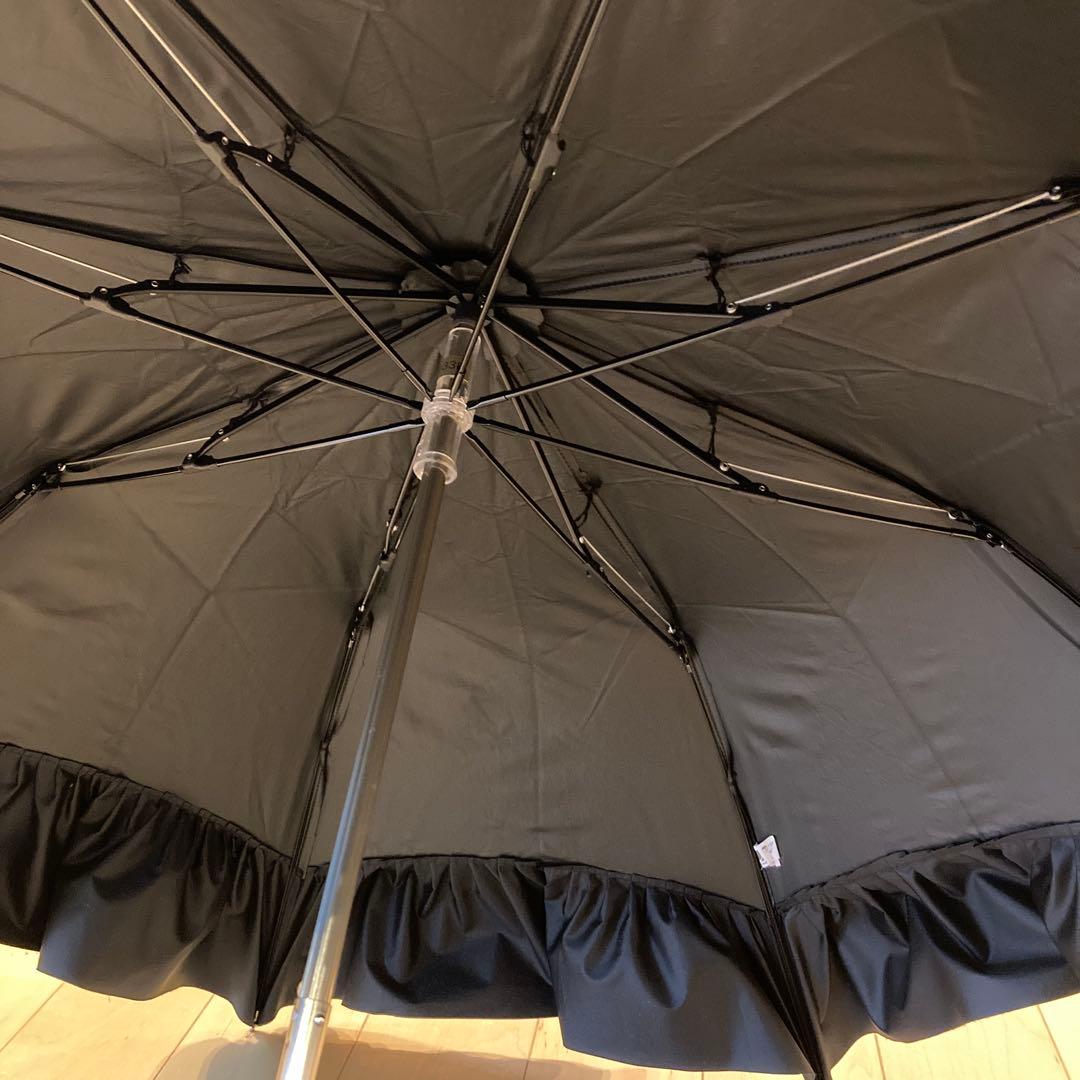 グレイシー　フリルたっぷり晴雨兼用日傘　ブラック