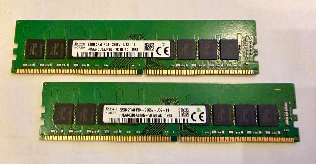 SK hynix 32GB DDR4 2666V メモリ2枚セット　64GB