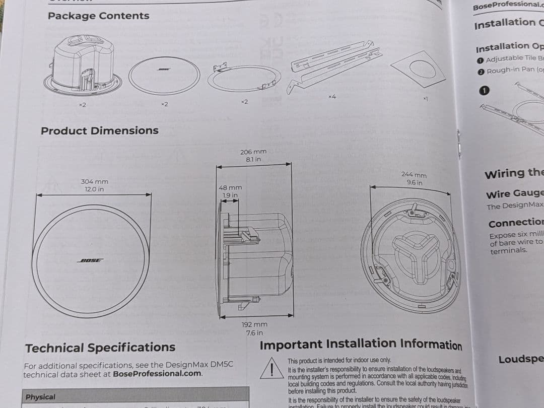 BOSE DM5C /DesignMax (ホワイト)1台のみ　天井埋込み型