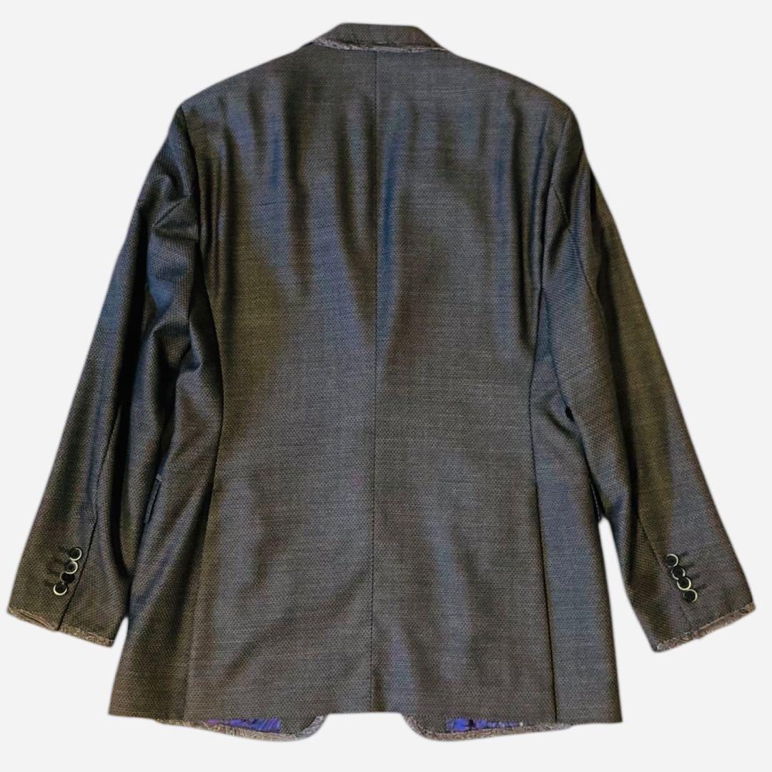 【美品】✨ETRO パイピングスーツ 裏地ペイズリー ボタニカル 52 XL