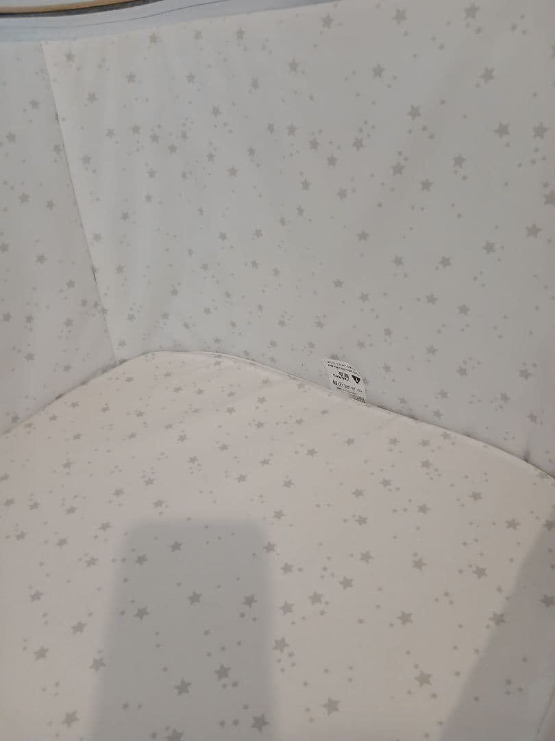 グレー ベビーベッド 下段収納付き