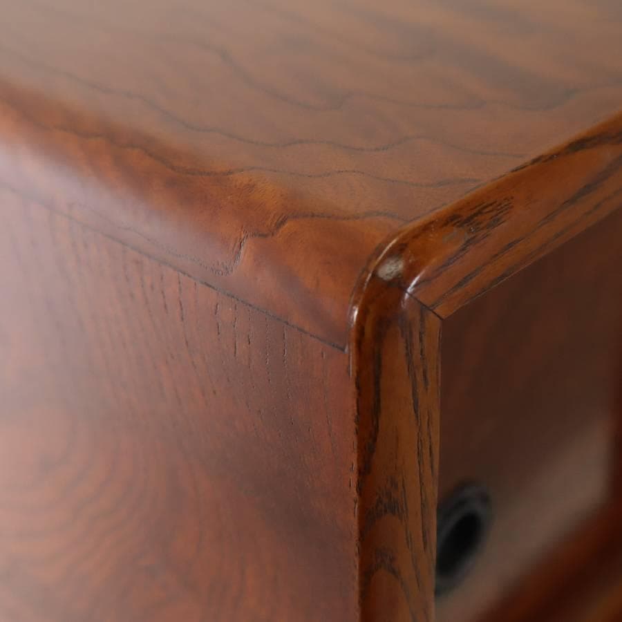 値下逸品 匠シール 欅 縮み杢 内桐 民芸・時代家具調 小抽斗 小箪笥幅61cm