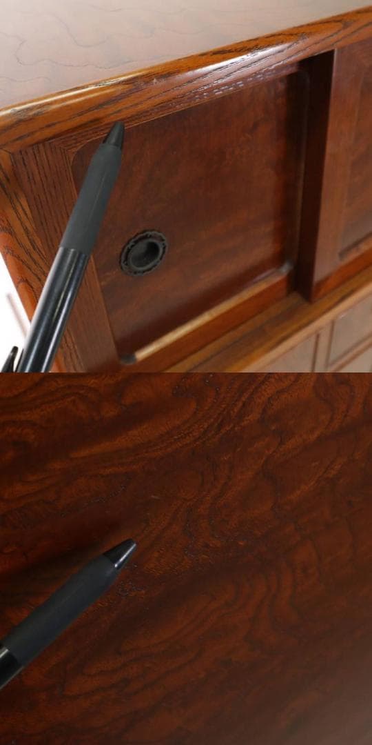 値下逸品 匠シール 欅 縮み杢 内桐 民芸・時代家具調 小抽斗 小箪笥幅61cm