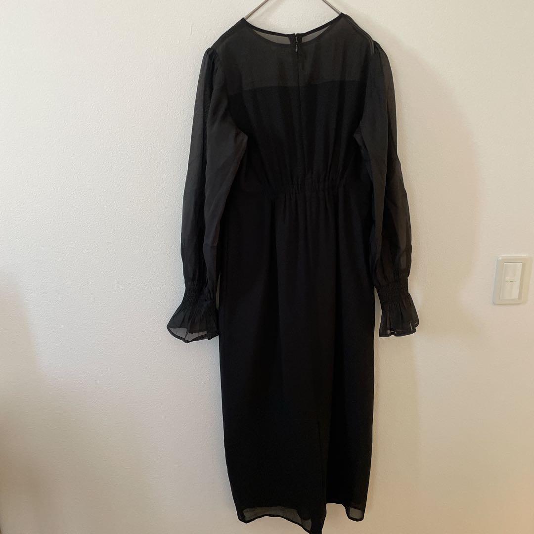 nianaビスチェ風　ボリュームスリーブシフォンドレス　結婚式　お呼ばれ