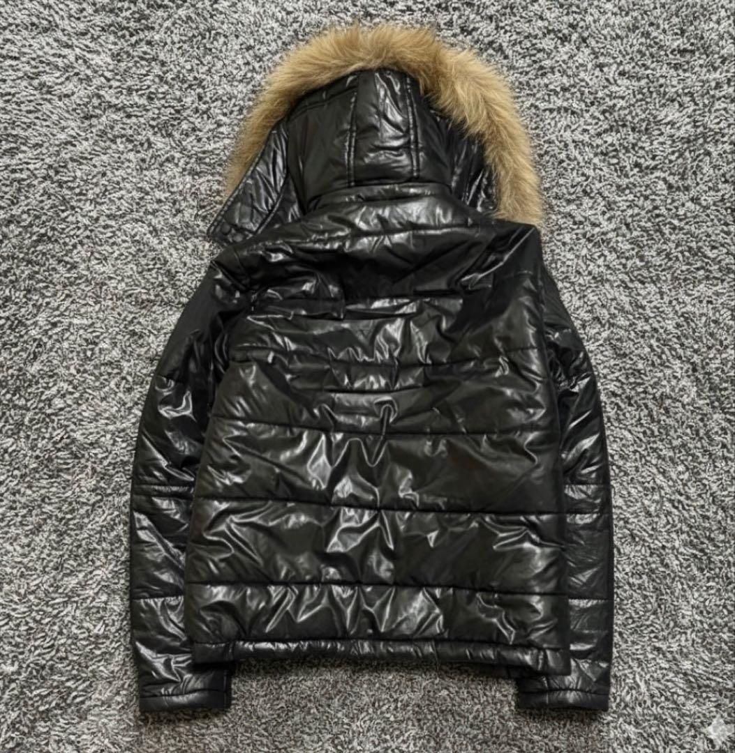 00s archive ファー ダウンジャケット y2k 平成 グランジ 光沢
