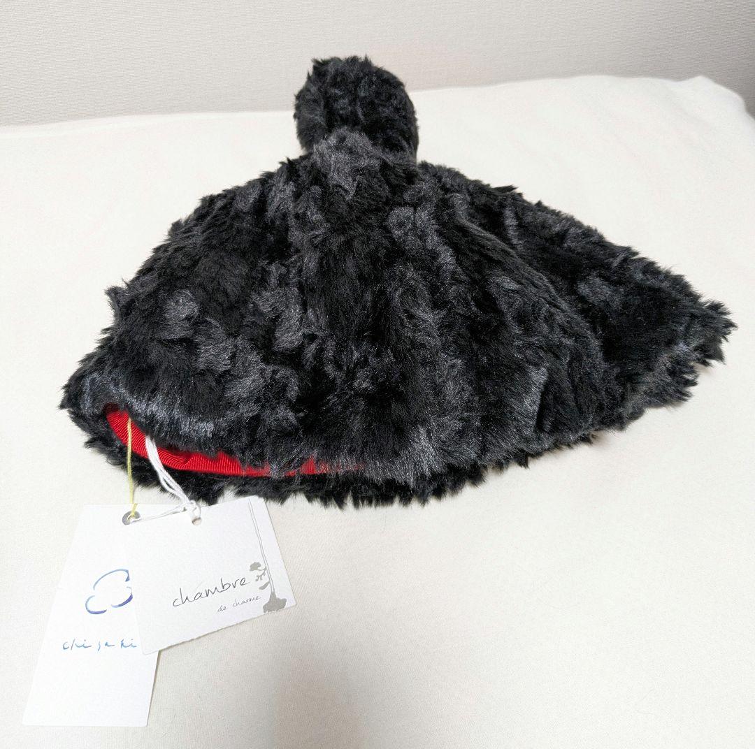 【チサキ】✨️未使用タグ付き✨️chisaki ポンポン帽子　ブラック