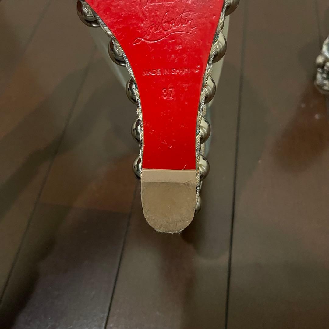 美品✨クリスチャンルブタン レザー スエード ウェッジソール サンダル 37