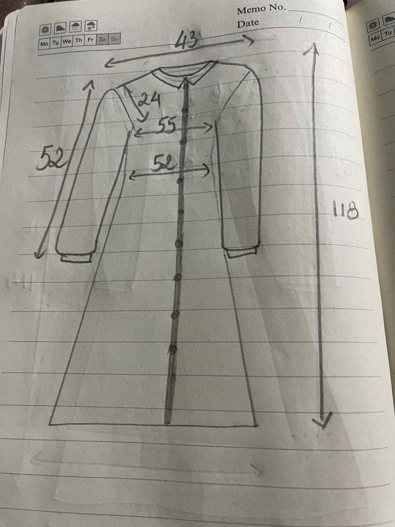 OTS　着物リメイクシャツワンピース　大島紬　2月上司発送