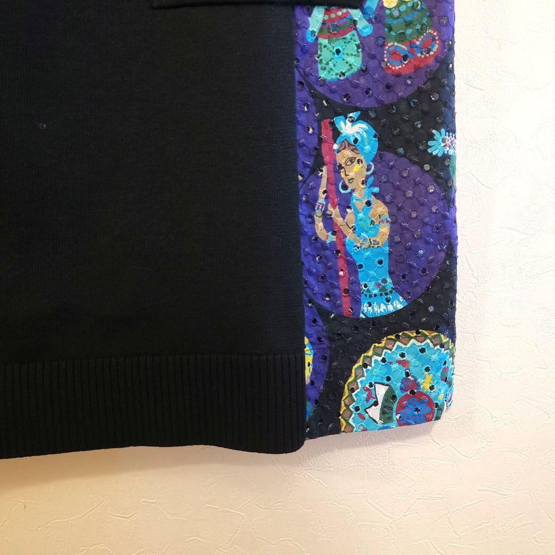 【美品】TOKUKO1erVOL　ノースリーブサマーニットチュニック ブラック