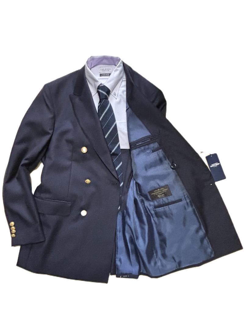 J731★ダブルジャケット 新品 メンズ濃紺 紺ブレ 大きいサイズA7 50帝人