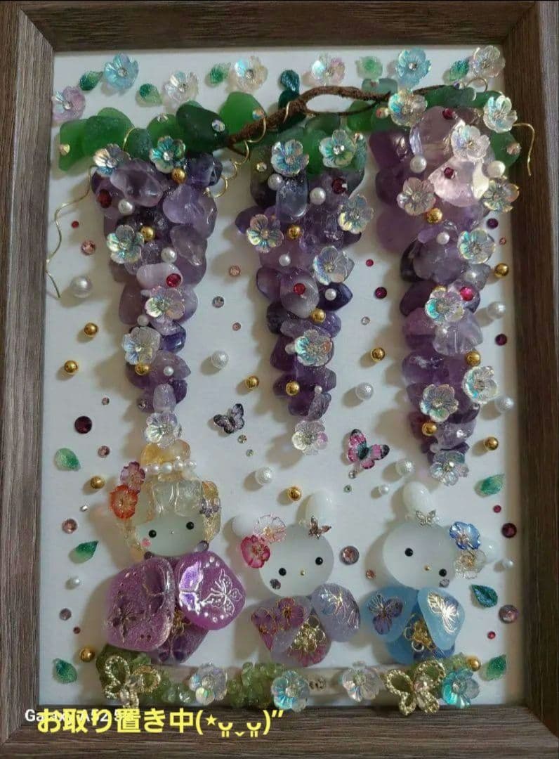 シーグラスアート うさちゃん天使と花嫁♪お取り置き中です(⋆ᴗ͈ˬᴗ͈)”