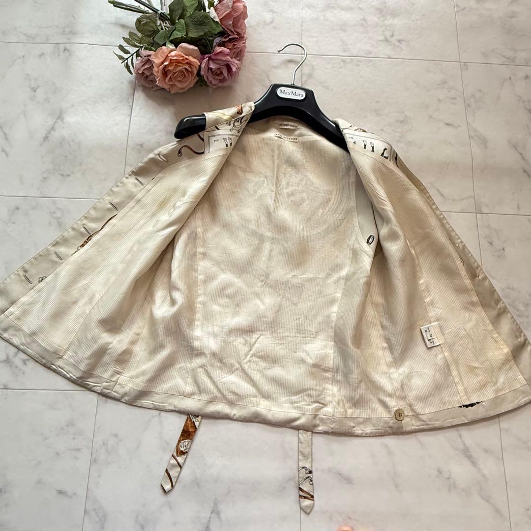 希少✨HERMES マルジェラ期 シルク100% ベスト ジレ スカーフ柄 38