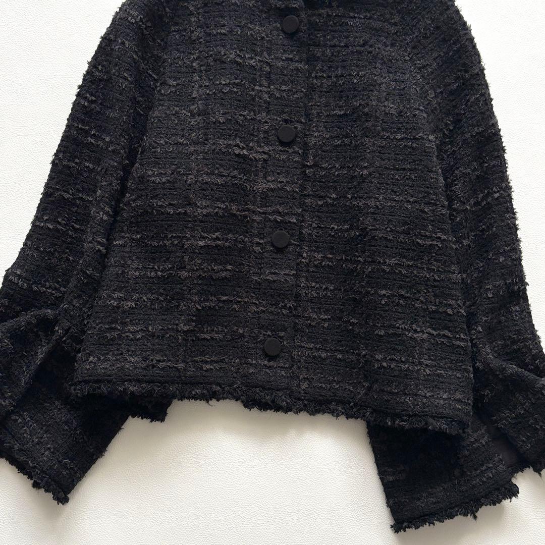 02343-2 TOCCA UNSNARL ツイードジャケット　ノーカラー　4