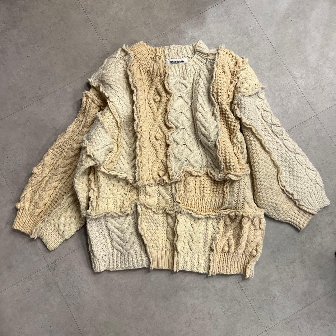 DISCOVERED ケーブルニット　新品　白　ベージュ　SALE