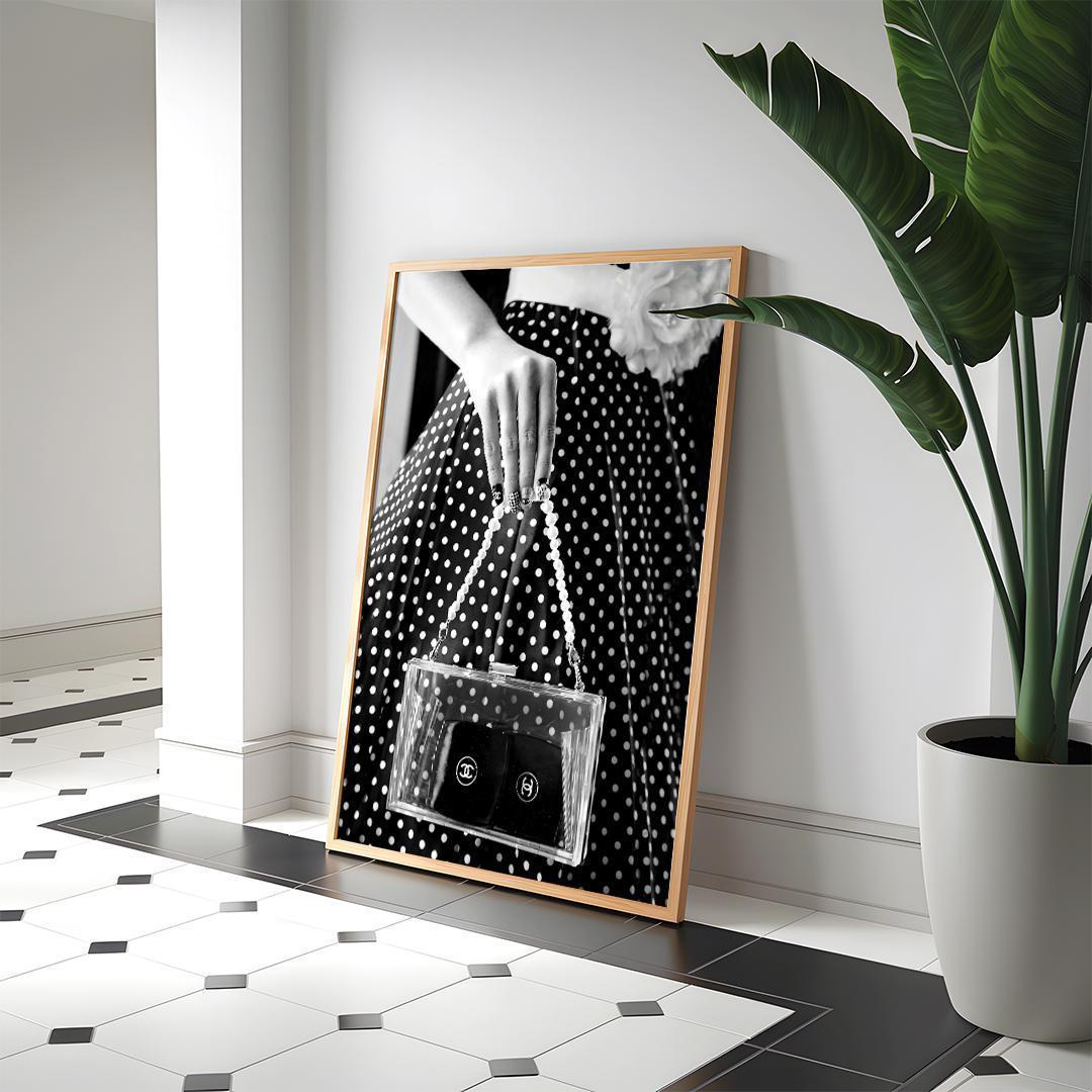**専用** A2 インテリアポスター モノクロ ドット柄 黒フレーム