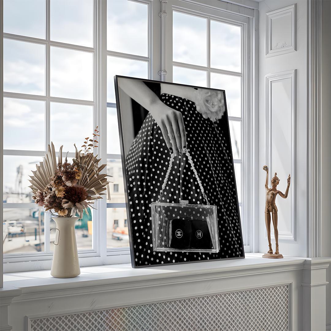 **専用** A2 インテリアポスター モノクロ ドット柄 黒フレーム