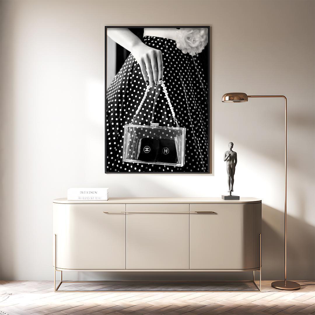 **専用** A2 インテリアポスター モノクロ ドット柄 黒フレーム