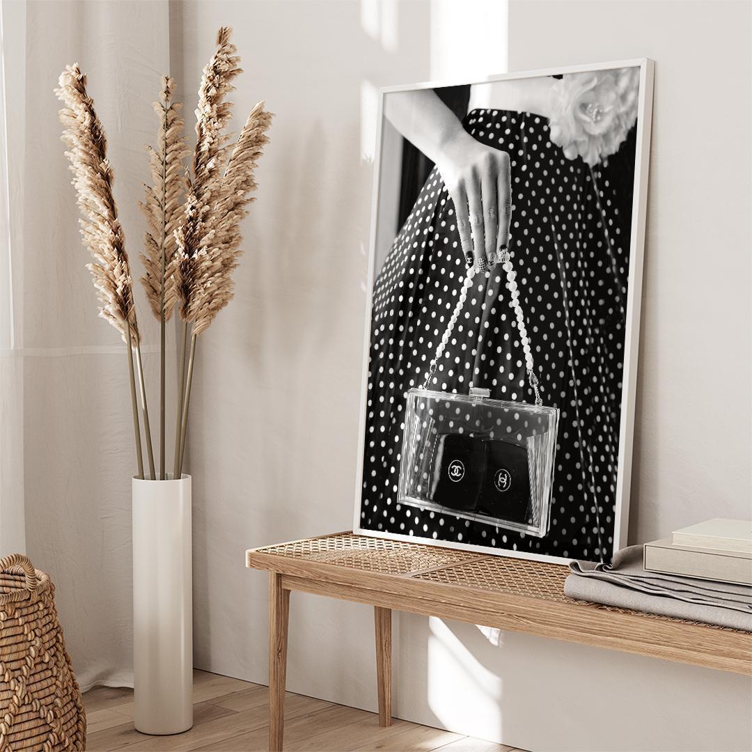 **専用** A2 インテリアポスター モノクロ ドット柄 黒フレーム