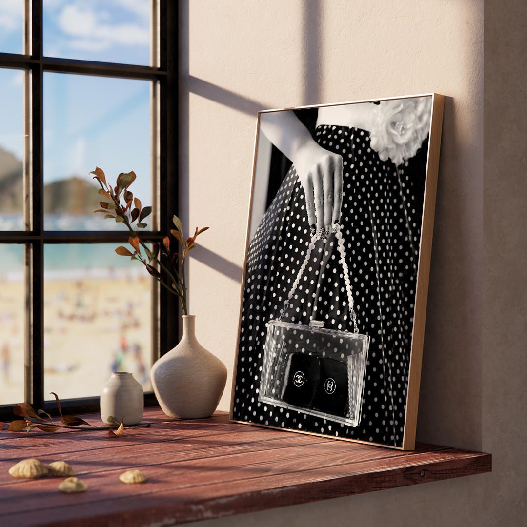 **専用** A2 インテリアポスター モノクロ ドット柄 黒フレーム